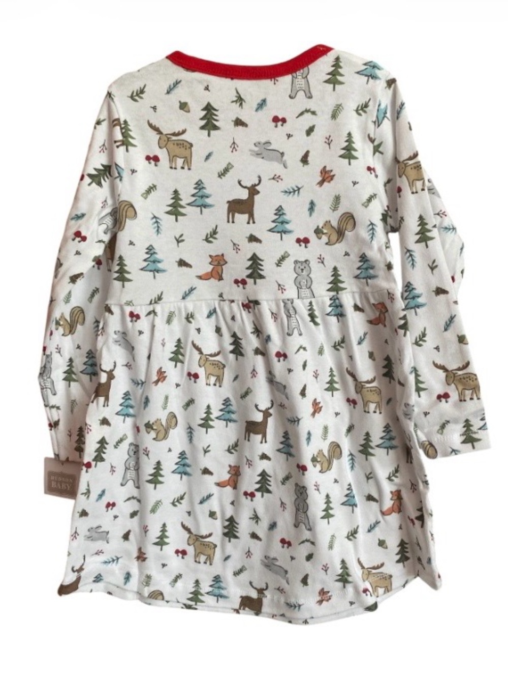 Hudson Baby Kids Forest Animal Dress - White with Red Trim NWT Size 4T - Picture 5 of 5